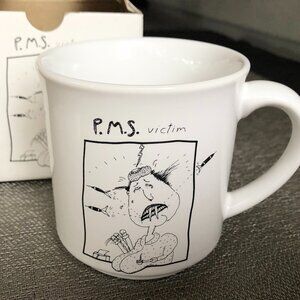 New  Vintage Jill Wright  "P.M.S. Victim....BEWARE!" Mug w/ Box